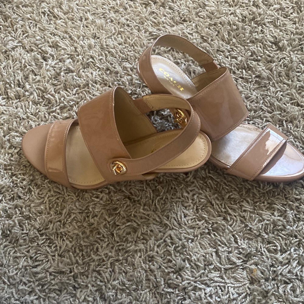 Strap Coach kitten heels